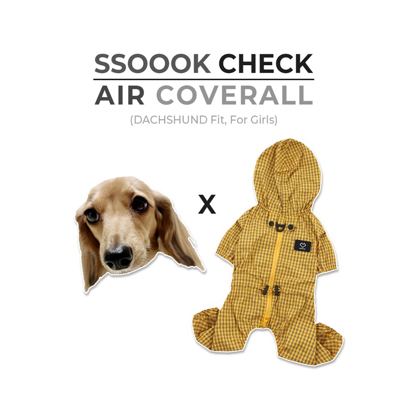 SSOOOK Check Air Coverall Dachshund Fit ,For Girl [SO-OW146]